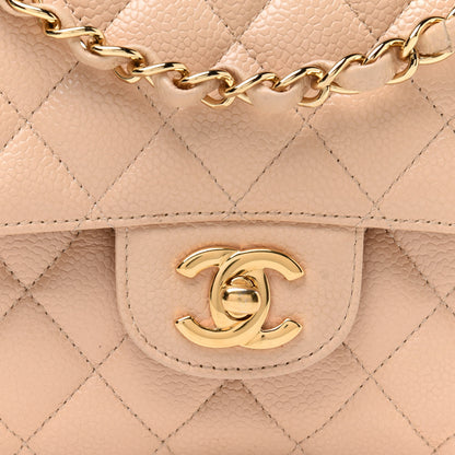 Chanel Caviar Quilted Medium Double Flap Beige 7 of 14
