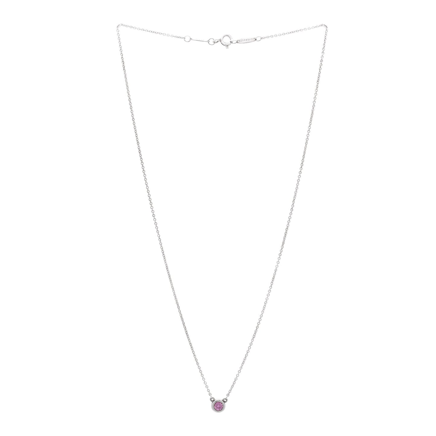 Sterling Silver Pink Sapphire Elsa Peretti Color By The Yard Necklace