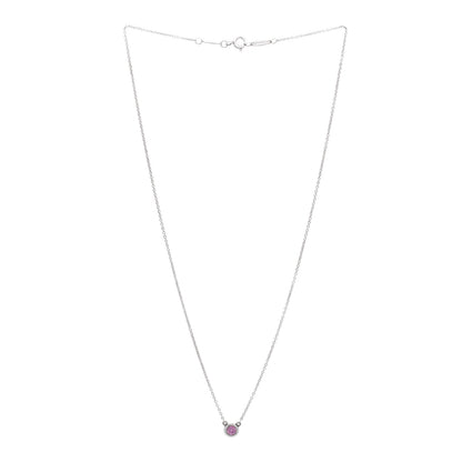 Tiffany Sterling Silver Pink Sapphire Elsa Peretti Color By The Yard Necklace 3 of 7
