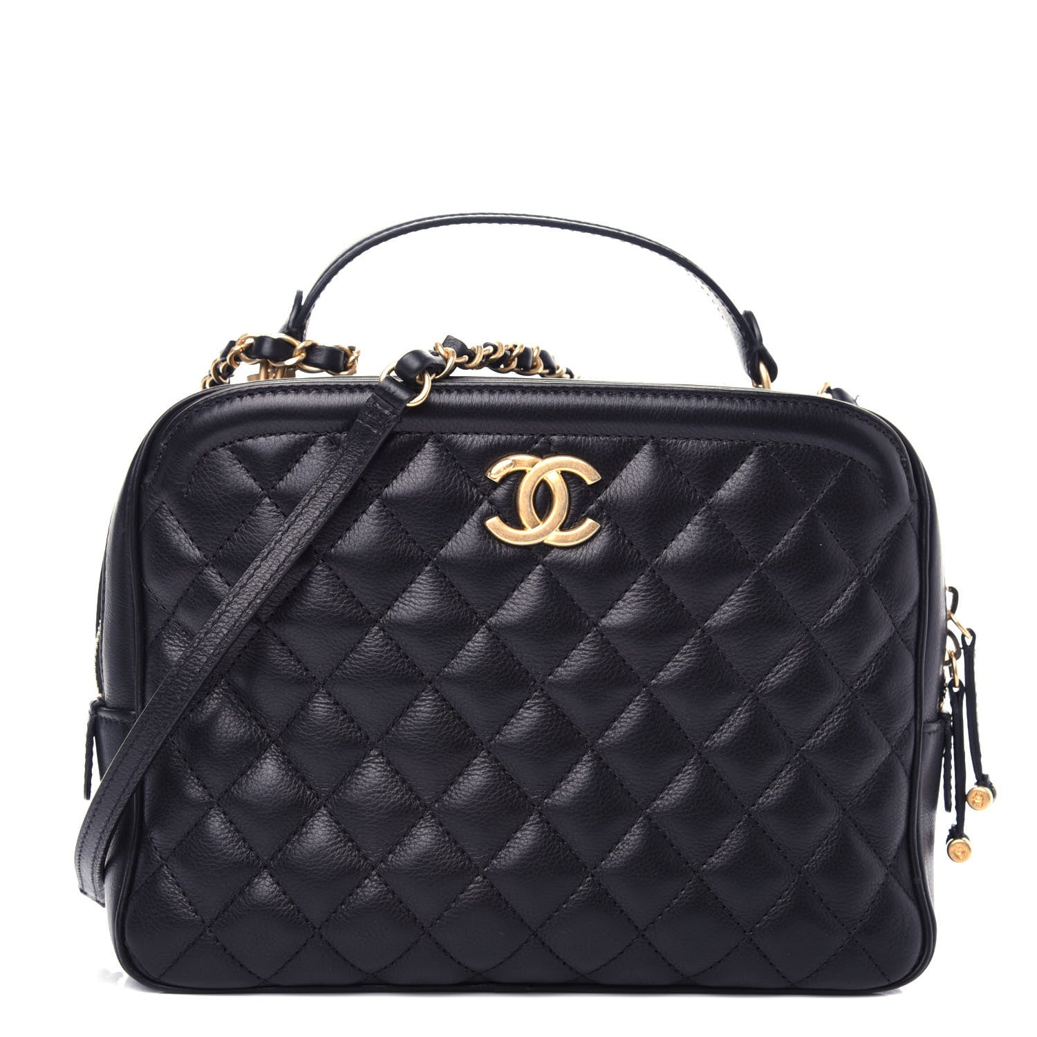 Chanel Calfskin Quilted CC Medium Vanity Case Black 1 of 11