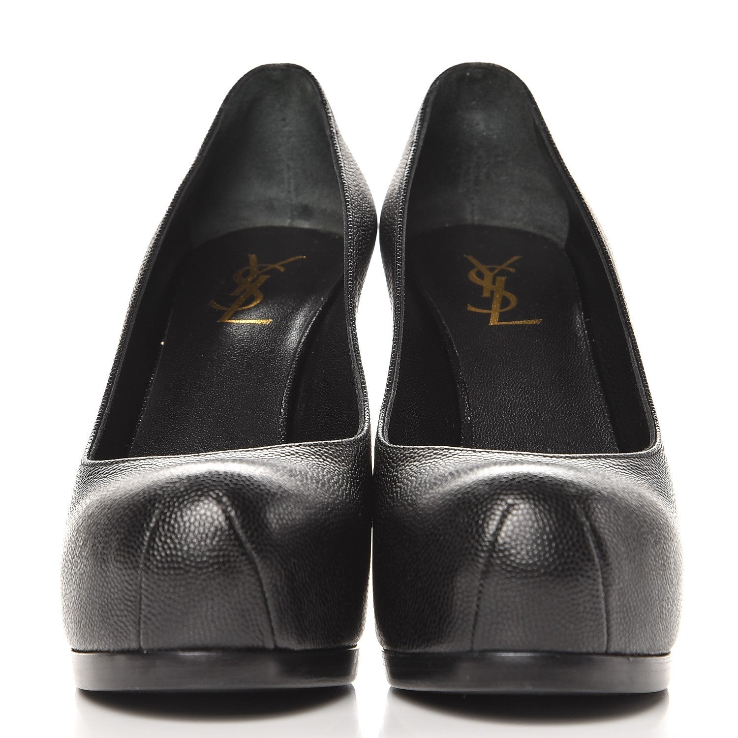 Saint Laurent Vernigolf Tribute Two 80 Platform Pumps 37.5 Black 2 of 9