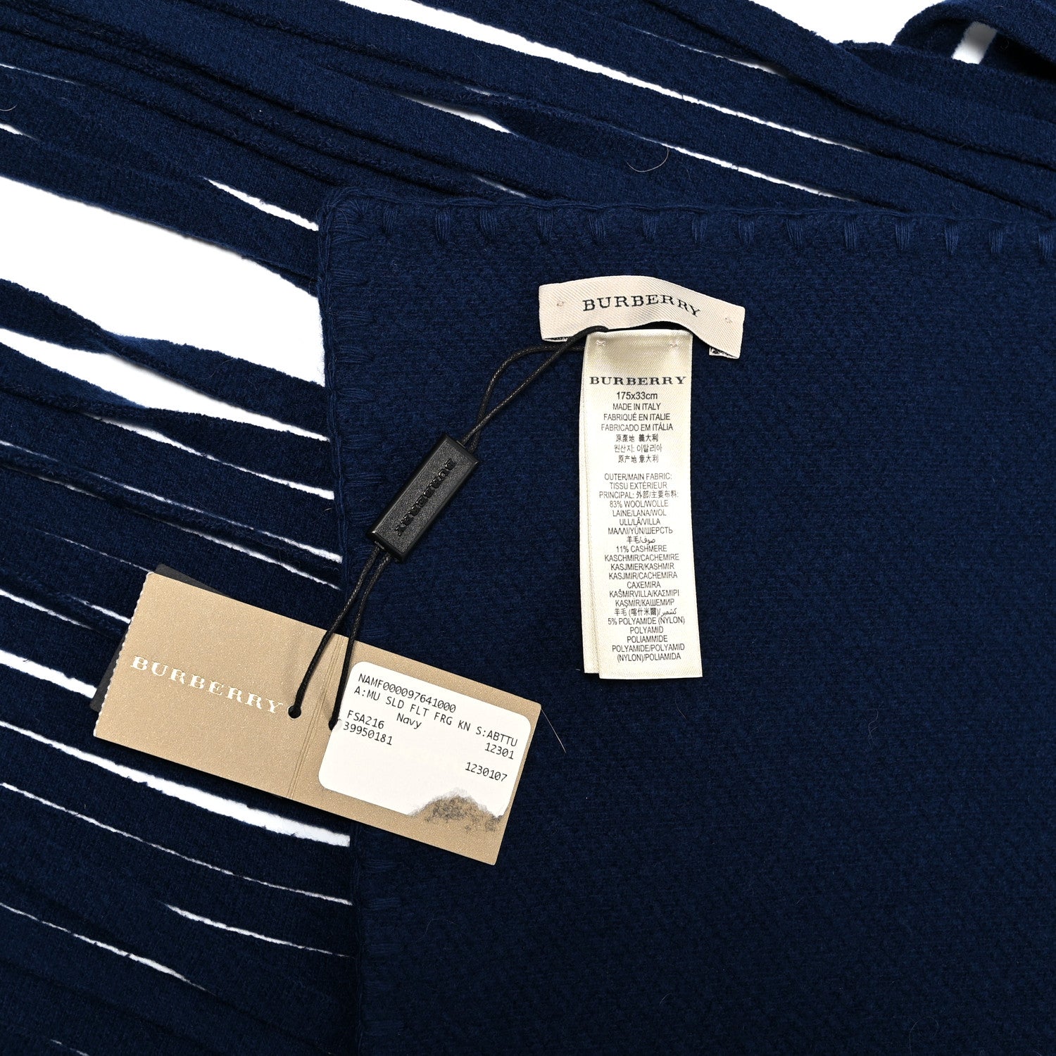 Burberry Felted Fringe Scarf Navy 3 of 3