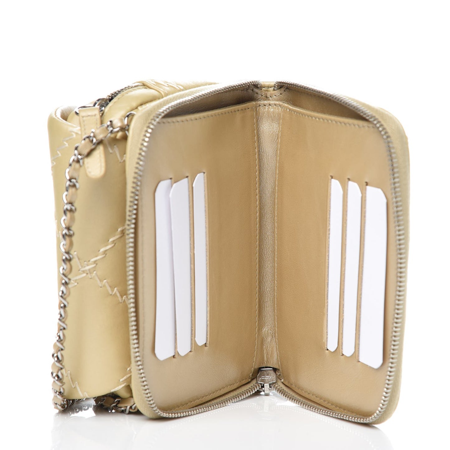 Metallic Lambskin Stitched New Mini Flap Gold