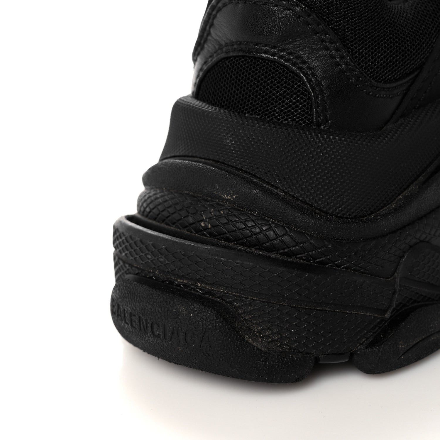 Balenciaga Fabric Mesh Womens Triple S Sneakers 37 Black 7 of 7