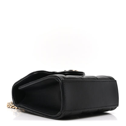 Chanel Lambskin Quilted Top Handle Flap Clutch With Chain Black 4 of 11