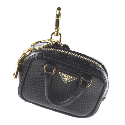 Prada Saffiano Lux Mini Top Handle Key Pouch Black 1 of 4
