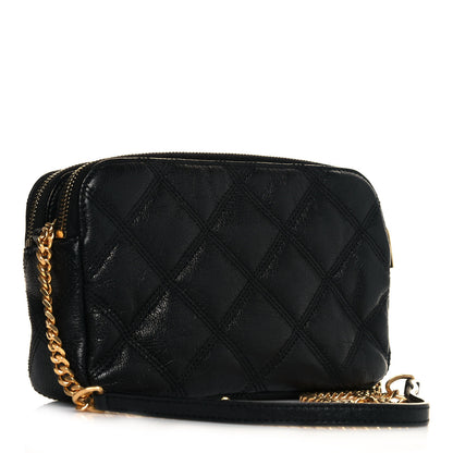 Saint Laurent Grained Lambskin Quilted Mini Becky Double Zip Bag Black 3 of 13