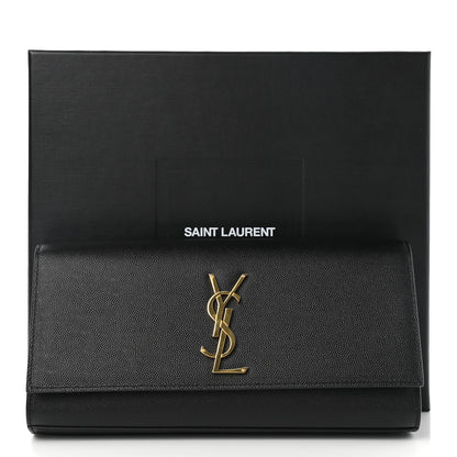 Saint Laurent Grain De Poudre Monogram Cassandre Clutch Black 8 of 8