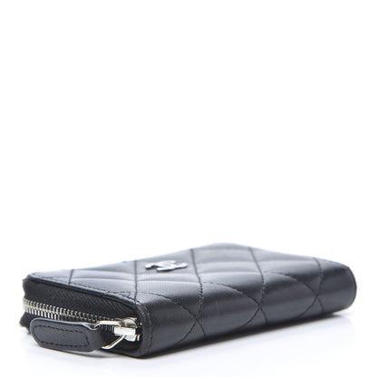 Chanel Lambskin Quilted Zip Coin Purse Black 4 of 10