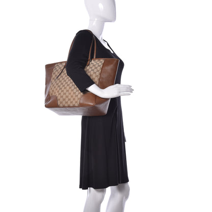 Gucci Monogram Medium Bree Zippered Tote Beige Tabacco 2 of 17