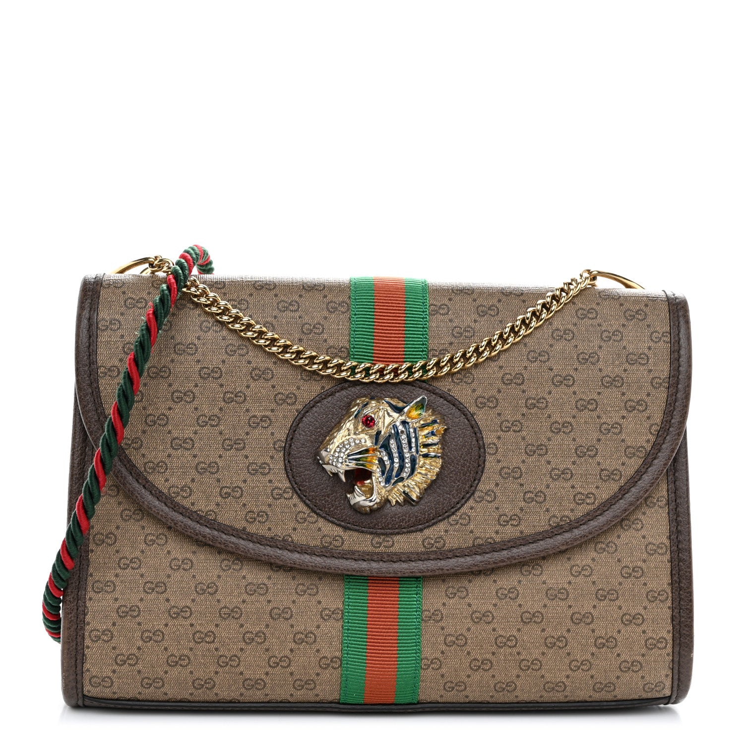 Gucci Mini Vintage GG Supreme Monogram Web Small Rajah Slim Flap Shoulder Bag Beige New Acero 1 of 10