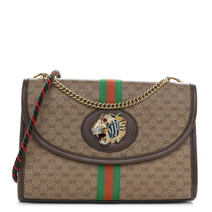 Gucci Mini Vintage GG Supreme Monogram Web Small Rajah Slim Flap Shoulder Bag Beige New Acero 1 of 10