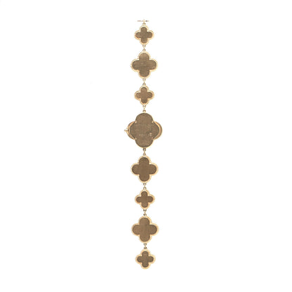 Van Cleef & Arpels 18K Yellow Gold Mother of Pearl Black Onyx 26mm Alhambra Quartz Watch 4 of 7