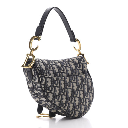 Christian Dior Oblique Mini Saddle Bag Blue 3 of 10