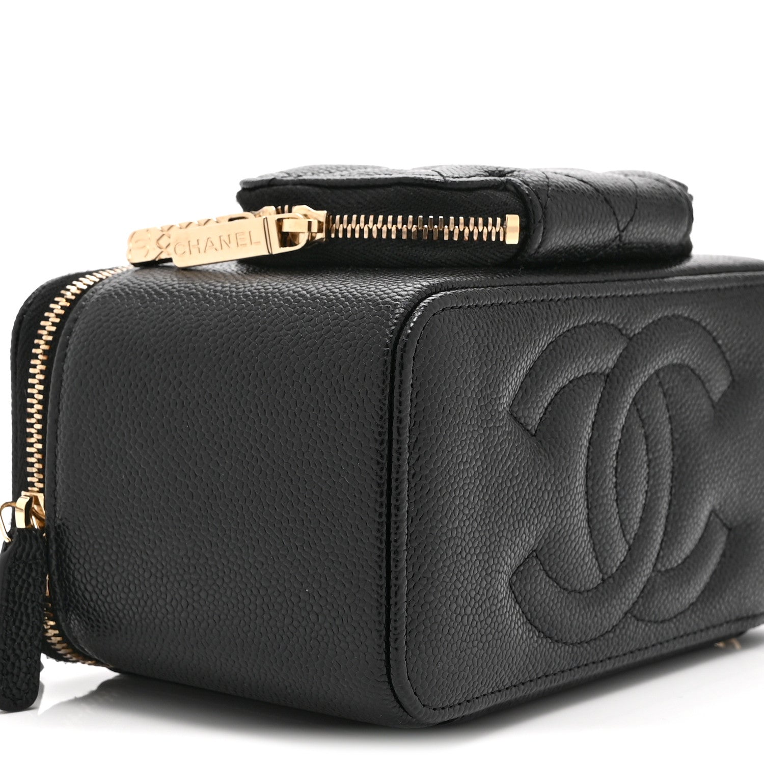 Chanel Caviar Quilted Top Handle Pocket Vanity Case Black 10 of 11