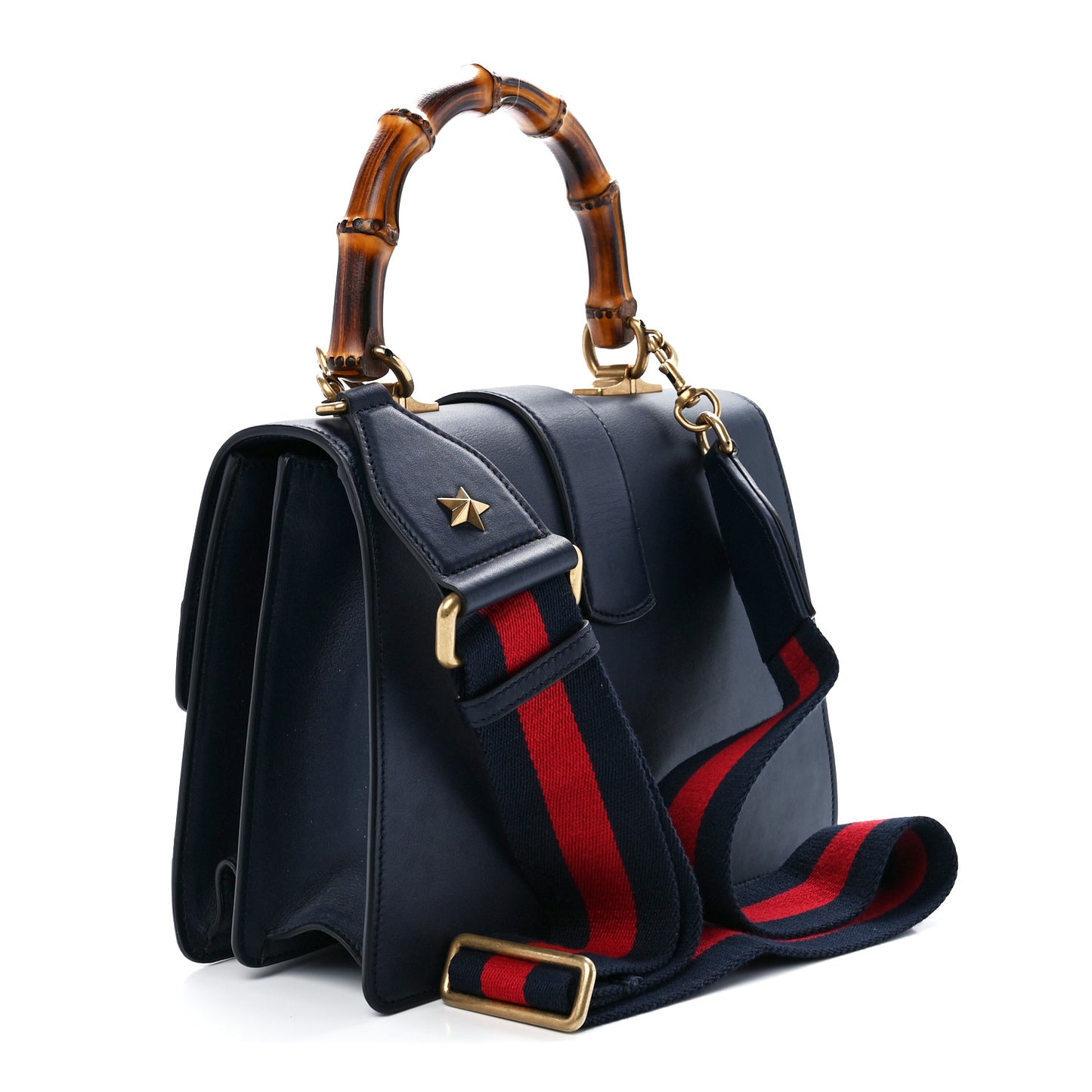 Moon Calfskin Bamboo Web Medium Dionysus Top Handle Bag Blue Emerald Hibiscus Red