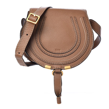 Chloe Calfskin Mini Marcie Round Crossbody Bag Nut 1 of 13