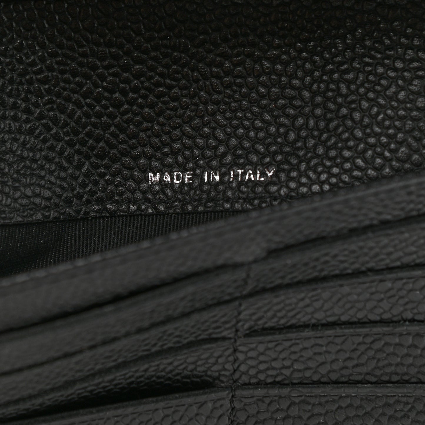 Caviar Quilted Flap Wallet Black