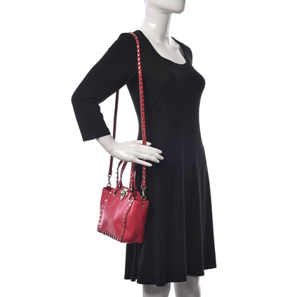 Valentino Garavani Vitello Mini Rockstud Tote Deep Rose 2 of 8