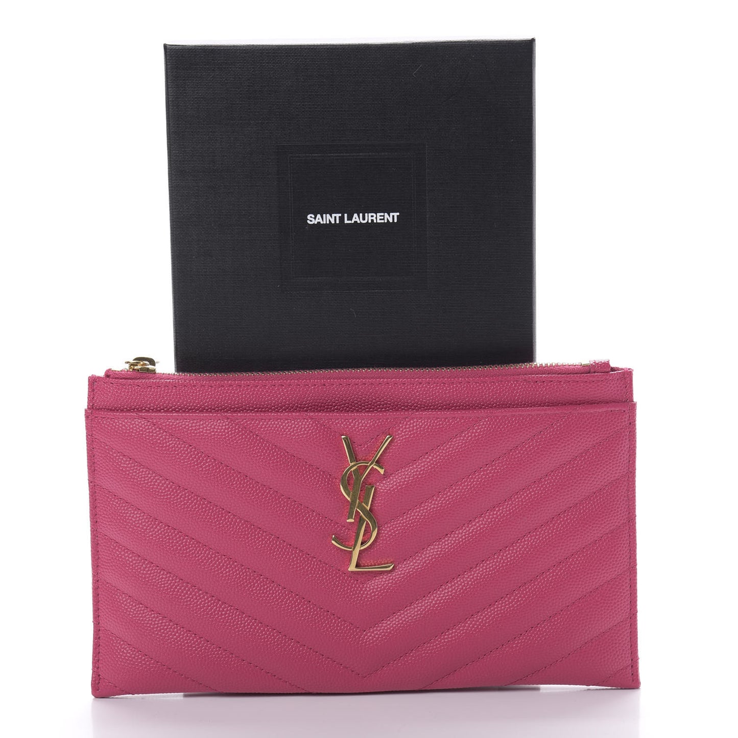 Grain De Poudre Chevron Monogram Bill Pouch Bright Pink