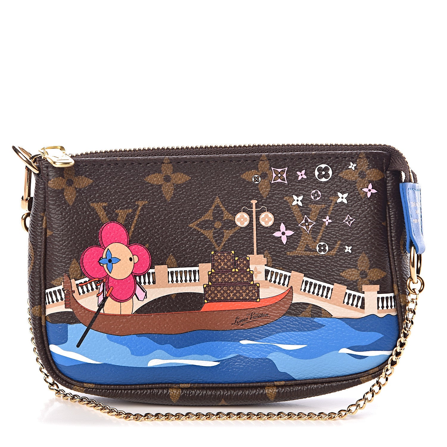 Louis Vuitton Monogram 2019 Christmas Animation Mini Venice Pochette Accessories Blue 1 of 8