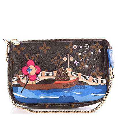 Louis Vuitton Monogram 2019 Christmas Animation Mini Venice Pochette Accessories Blue 1 of 8