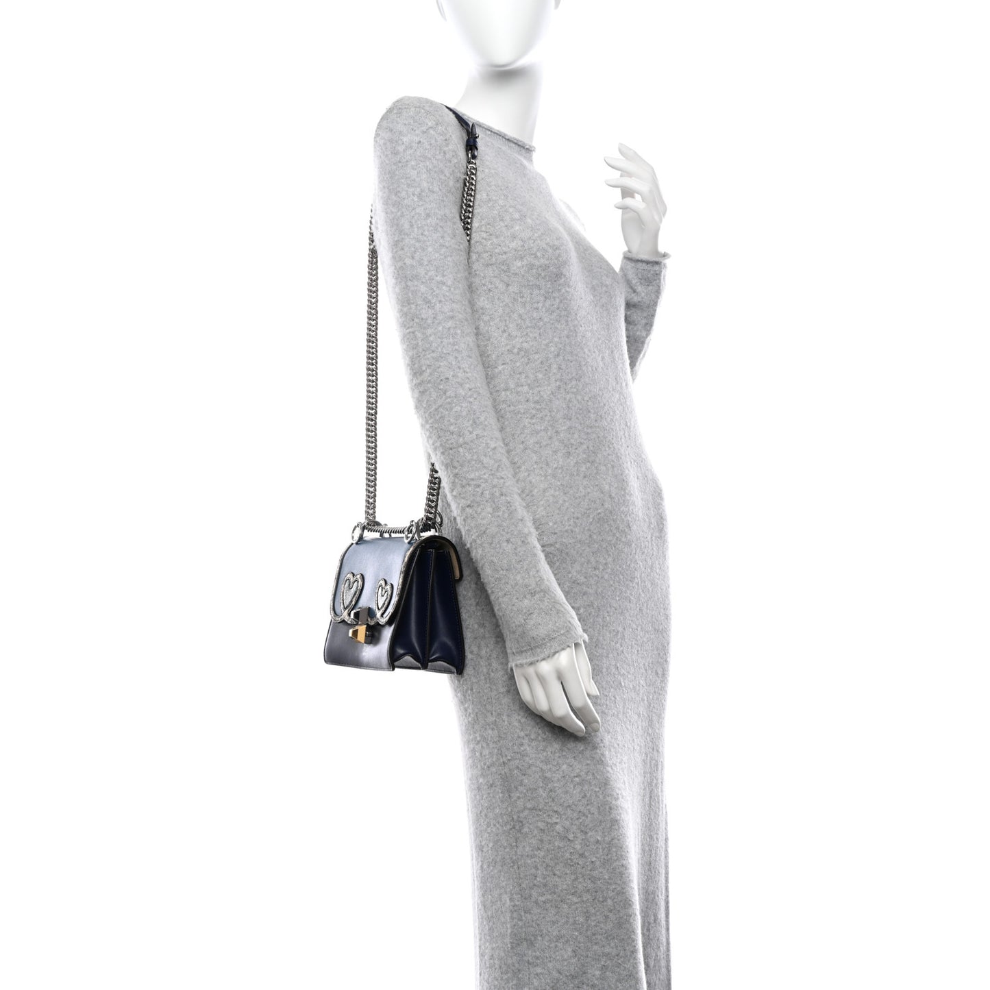 Snakeskin Vitello Liberty Elaphe Open Your Heart Small Kan I Shoulder Bag Blue Berry Balena Natural