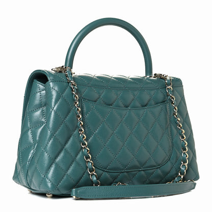 Chanel Caviar Quilted Small Coco Handle Flap Green 2 of 6