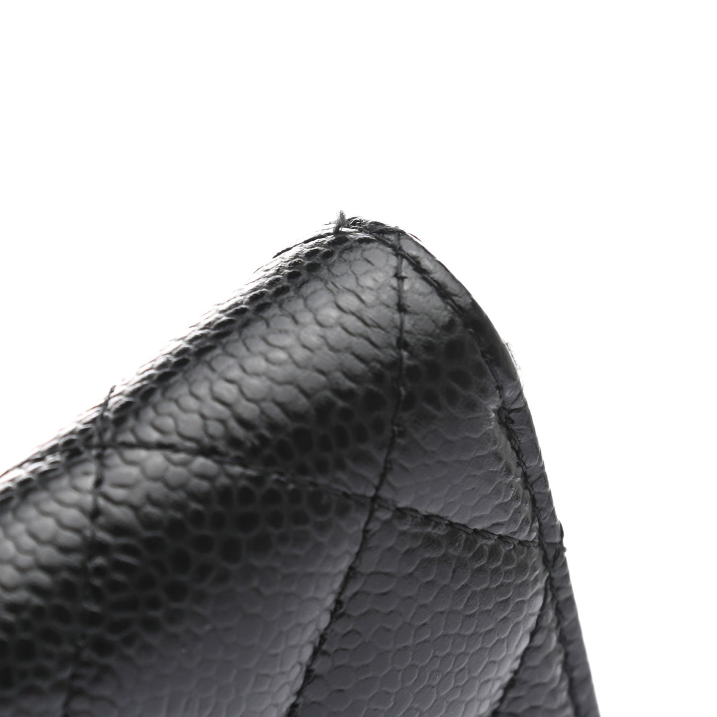 Caviar Quilted Large Gusset Zip Around Wallet Black