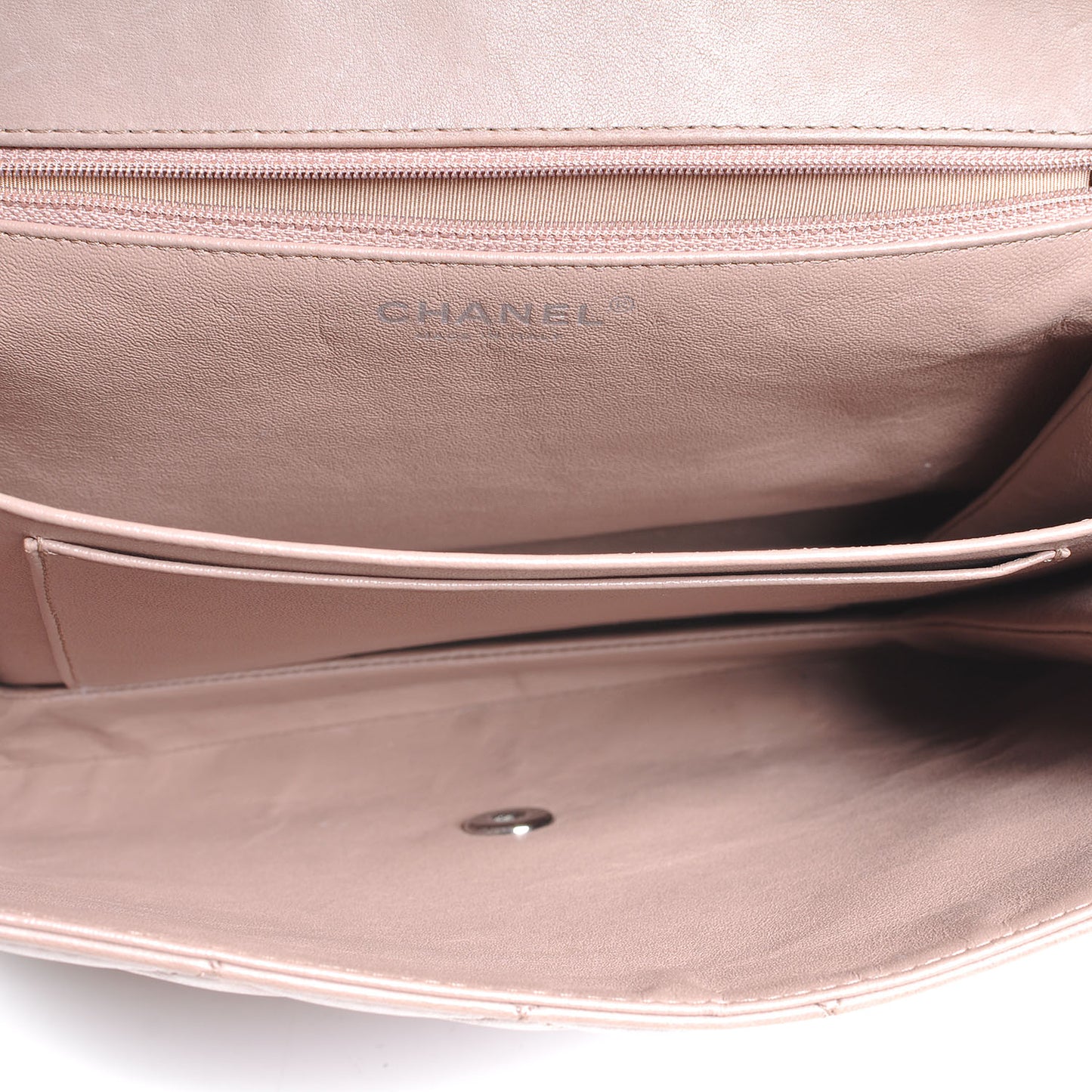 Lambskin Quilted Large Boy Flap Beige