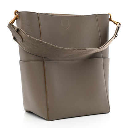Celine Soft Grained Calfskin Sangle Bucket Bag Taupe 3 of 9