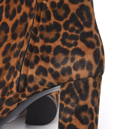 Saint Laurent Suede Lou Ankle Boots 41 Leopard 7 of 12