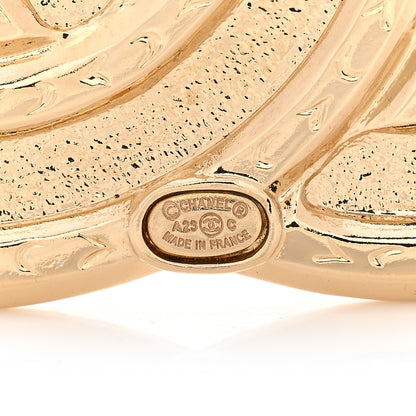 Chanel Crystal Quilted CC Brooch Gold 4 of 5