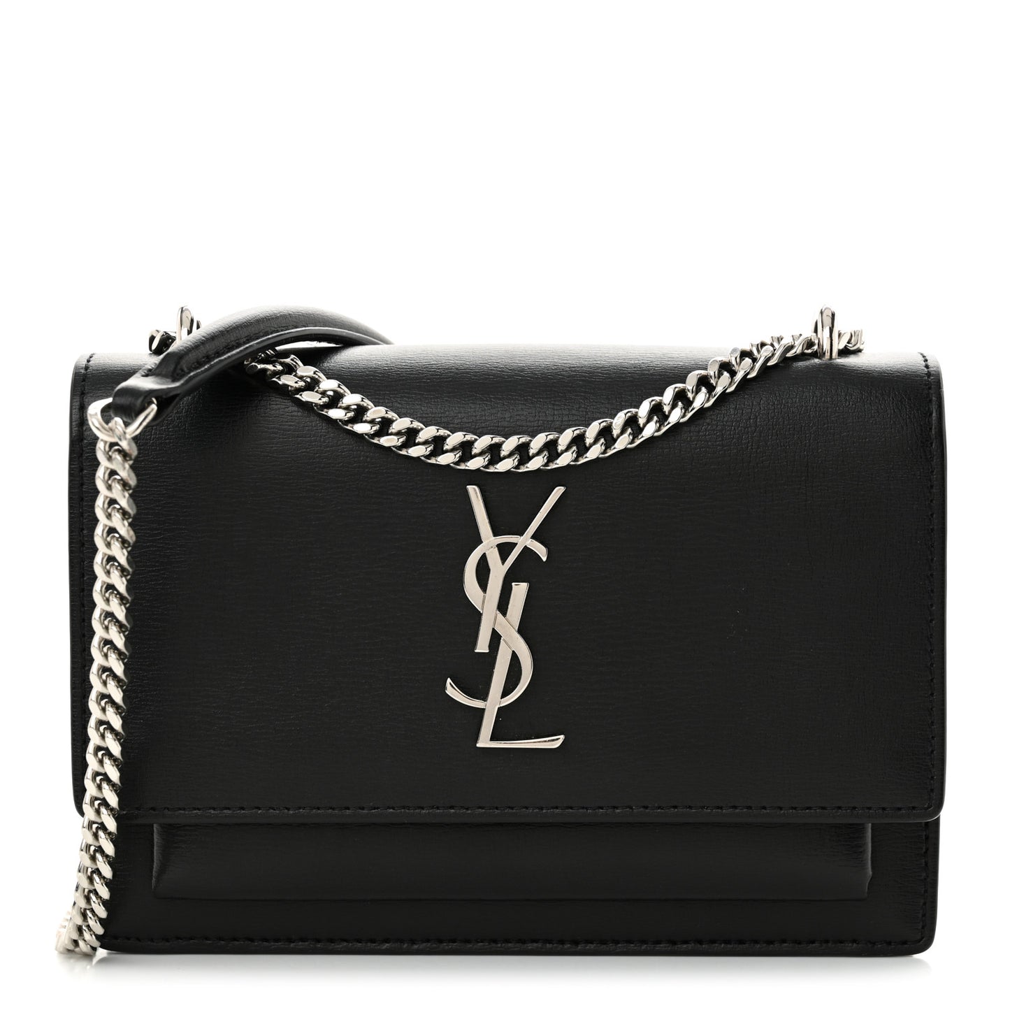 Calfskin Monogram Sunset Chain Wallet Black