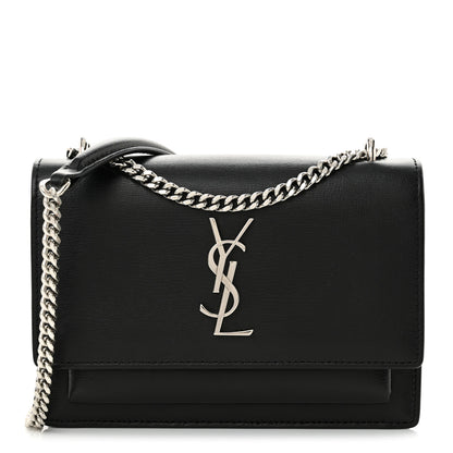 Saint Laurent Calfskin Monogram Sunset Chain Wallet Black 1 of 12