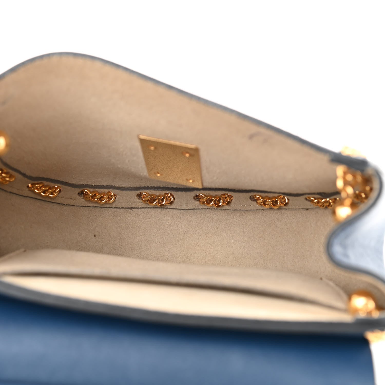 Chloe Lambskin Drew Threaded-Chain Shoulder Bag Blue 5 of 9