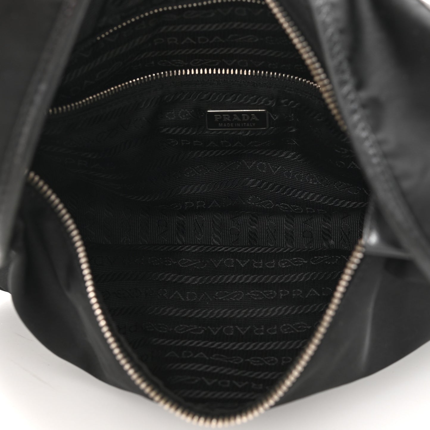 Tessuto Nylon Saffiano Hobo Black