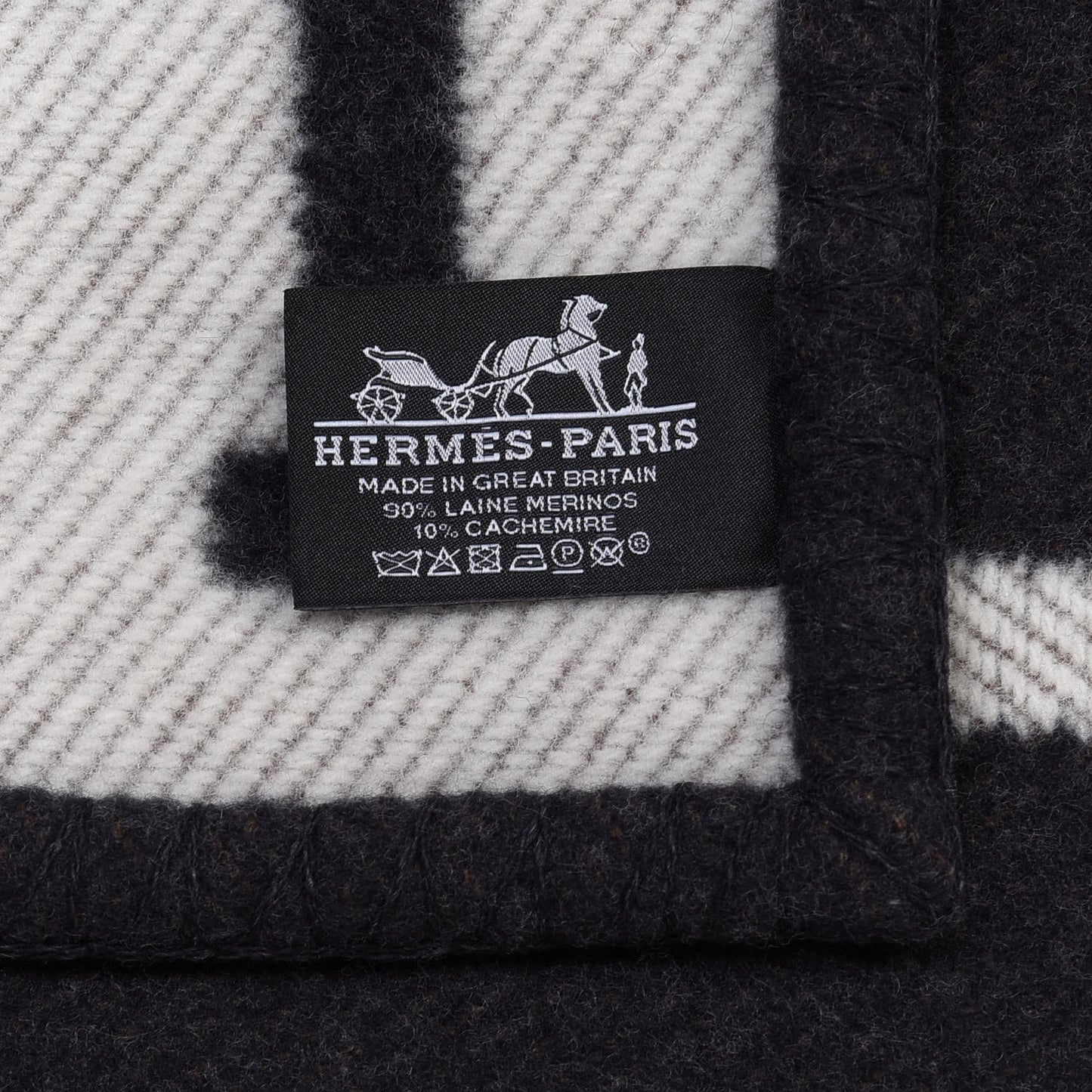 Wool Cashmere Avalon Blanket Ecru Gris Fonce