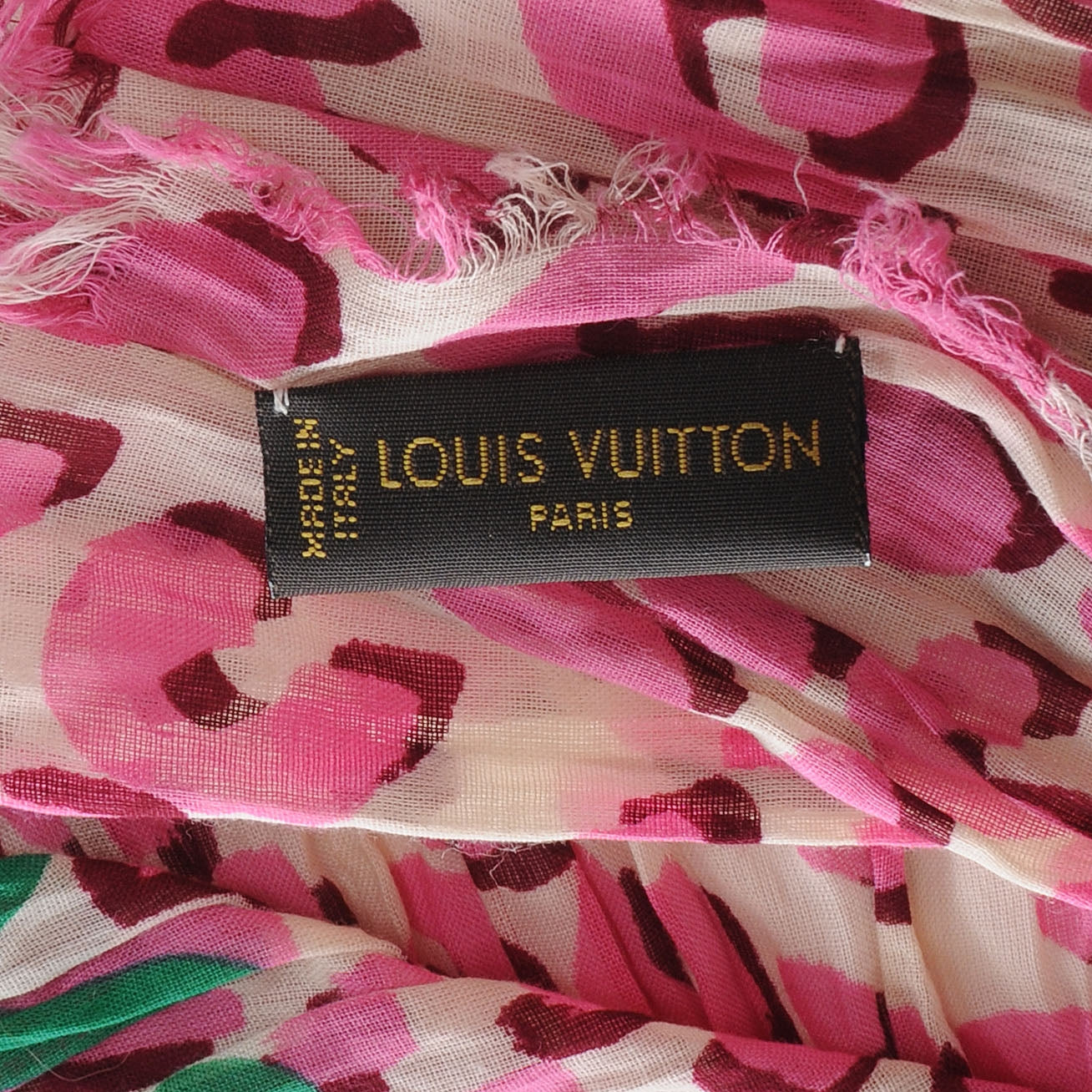 Cotton Leopard Pareo Blanc Corail