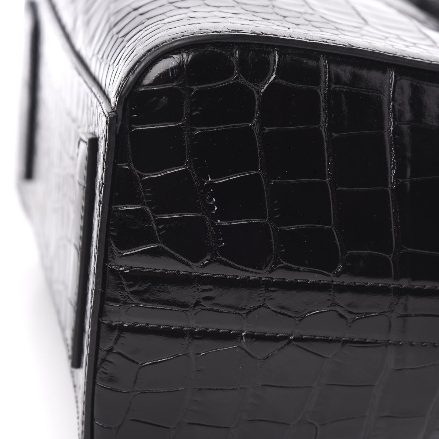 Calfskin Crocodile Embossed Small Antigona Black