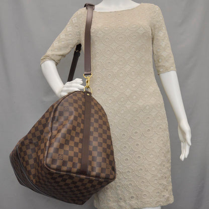 Louis Vuitton Damier Ebene Keepall BandouliÃ¨re 55 7 of 10