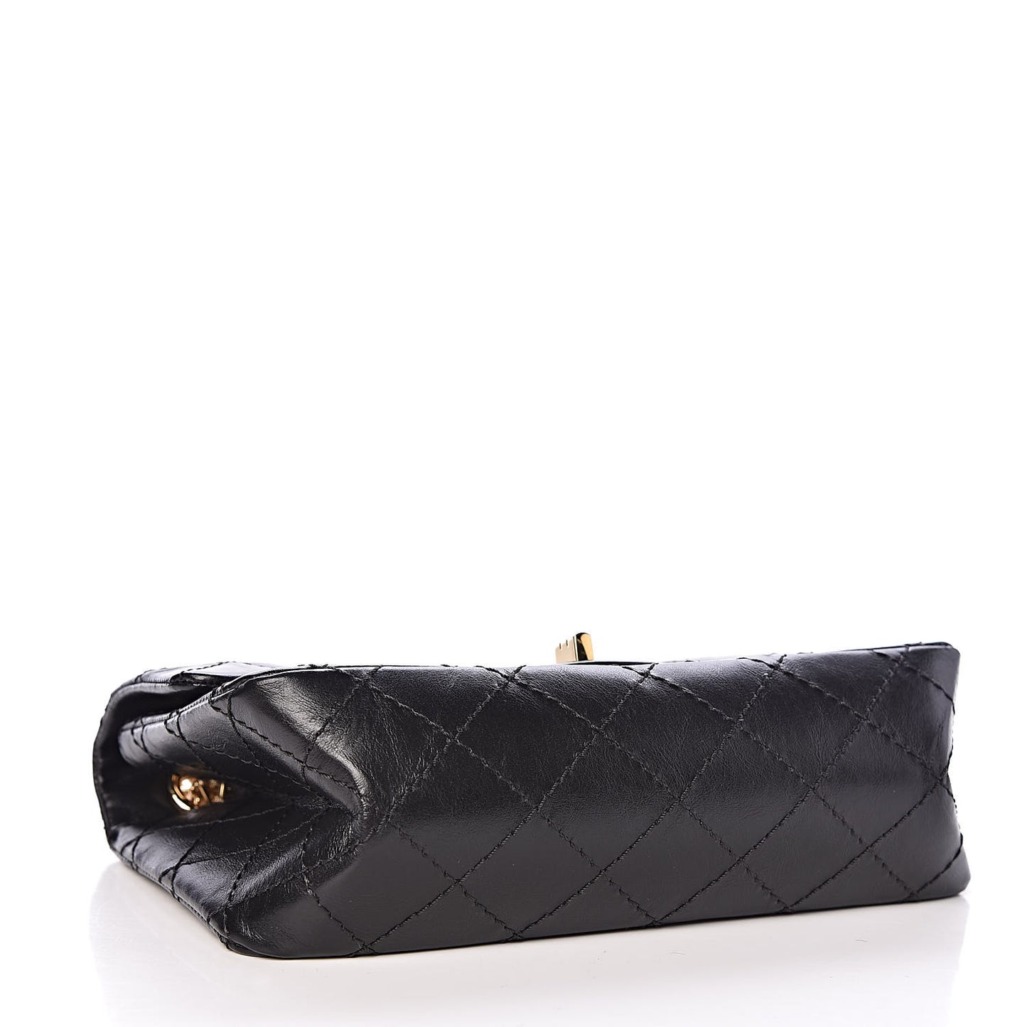 Aged Calfskin Quilted 2.55 Reissue Mini Flap Black