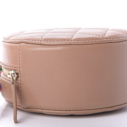 Chanel Shiny Lambskin Ribbon Quilted Round Clutch With Chain Brown 6 of 10