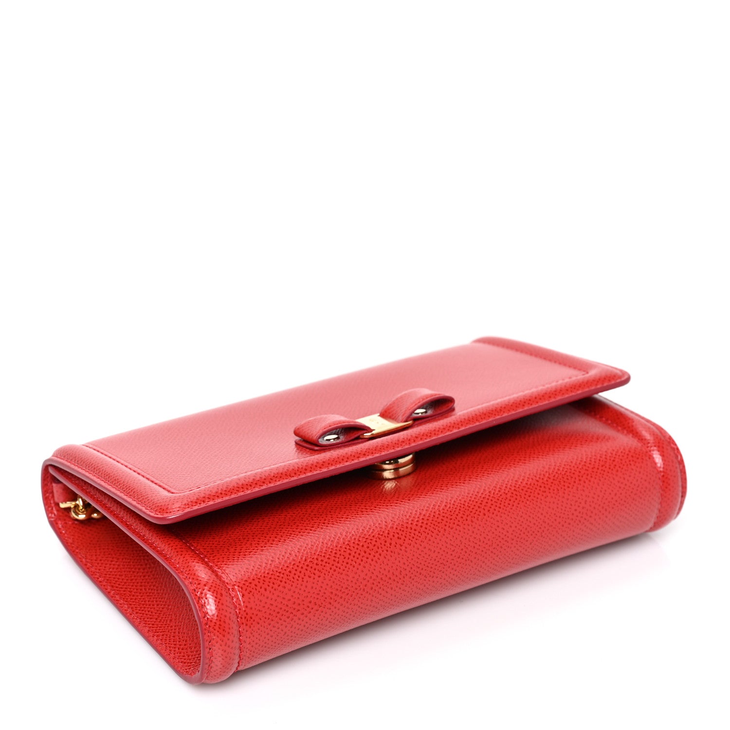 Salvatore Ferragamo Hammered Calfskin Vara Bow Minibag Red 4 of 8