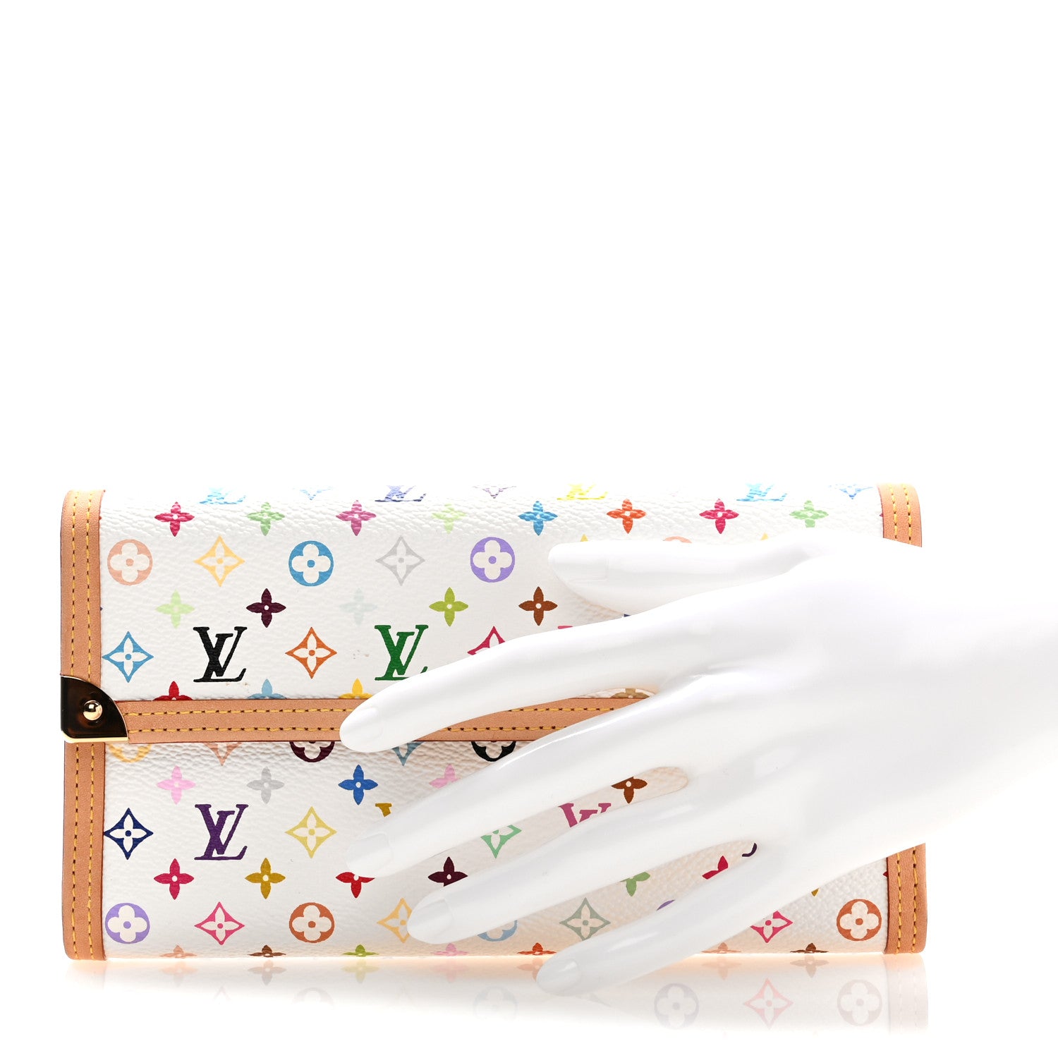 Louis Vuitton Monogram Multicolor Porte Tresor International Wallet White 2 of 7