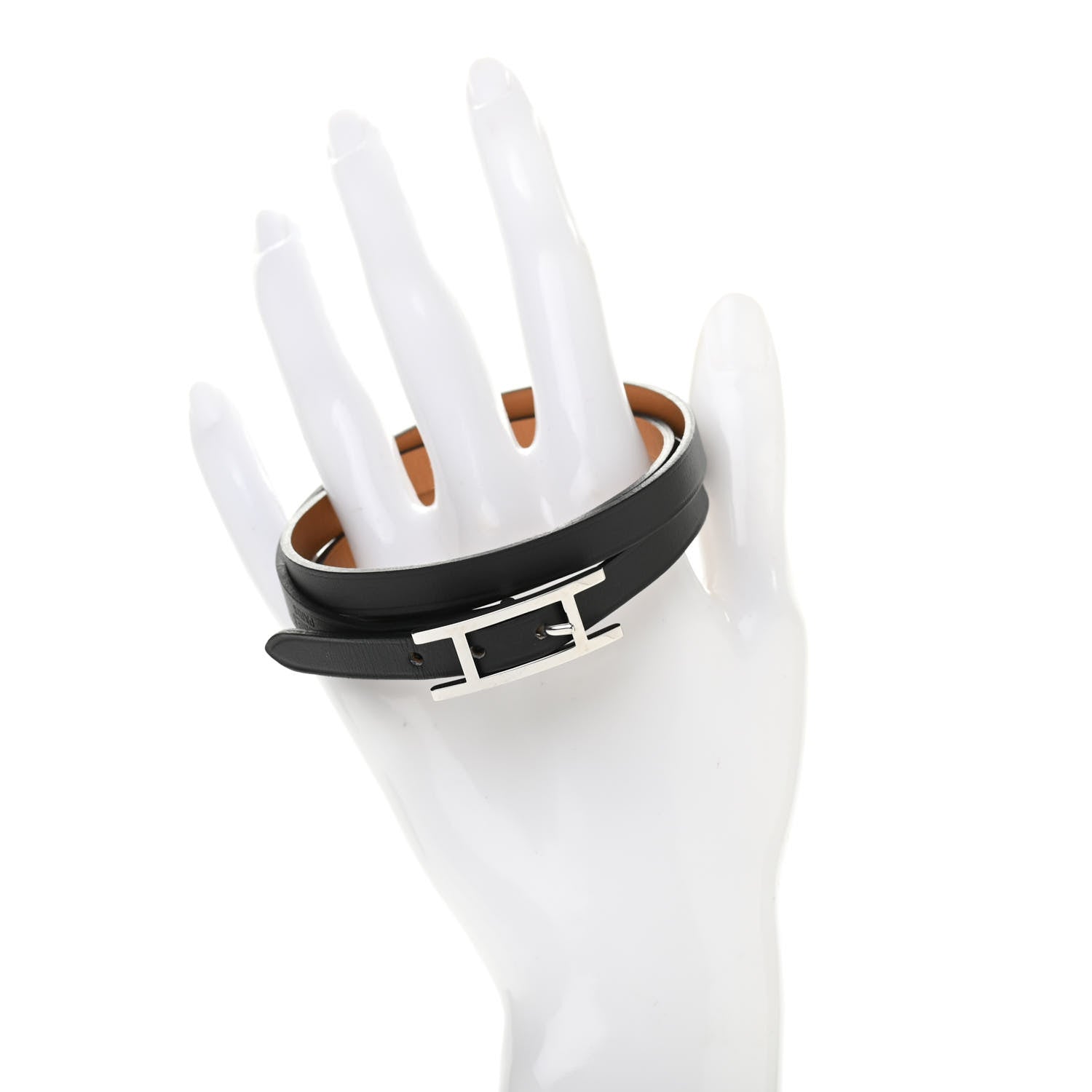 Hermes Chamonix Behapi Double Tour Bracelet T2 Black 2 of 6