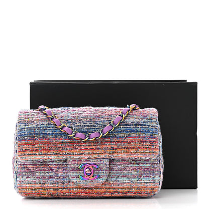 Chanel Tweed Quilted Mini Rectangular Flap Blue Pink Orange 11 of 11