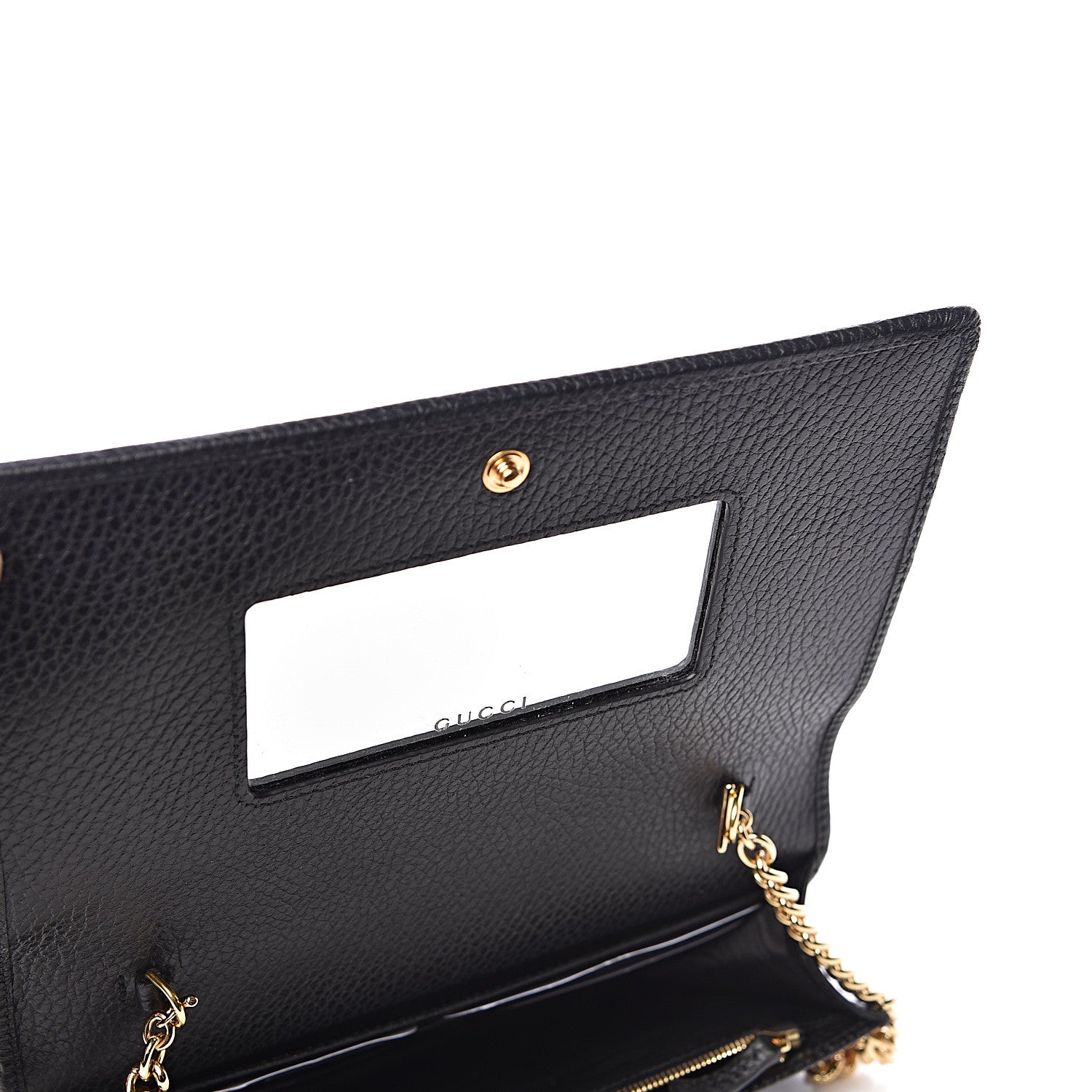 Gucci Calfskin Mini GG Marmont Chain Wallet Black 9 of 10