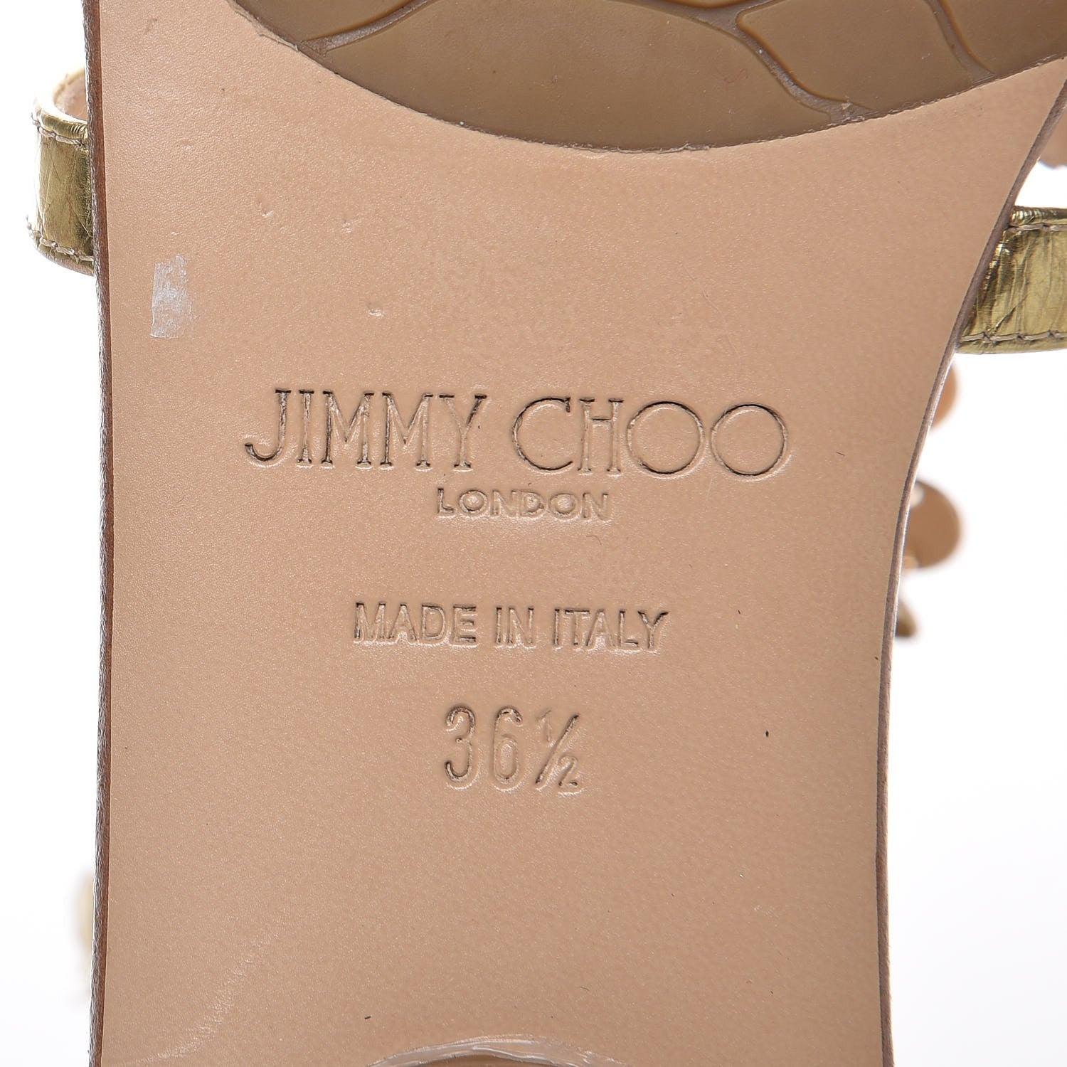 Jimmy Choo Metallic Cubed Mirror Wyatt Gladiator Sandals 36.5 Gold 8 of 11