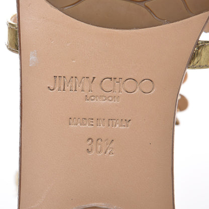 Jimmy Choo Metallic Cubed Mirror Wyatt Gladiator Sandals 36.5 Gold 8 of 11